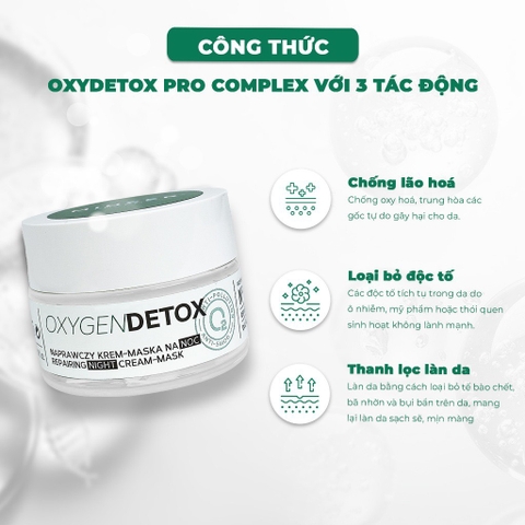 Kem Dưỡng Detox Phục Hồi & Chống Lão Hoá Da Mincer Pharma Oxygen Detox Repairing Night Cream Mask 50ml