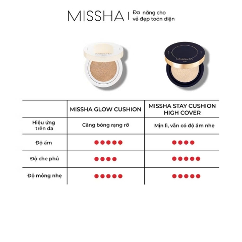 Missha Phấn Nước Glow Cushion 14g Dưỡng Ẩm Giúp Da Căng Bóng Rạng Rỡ