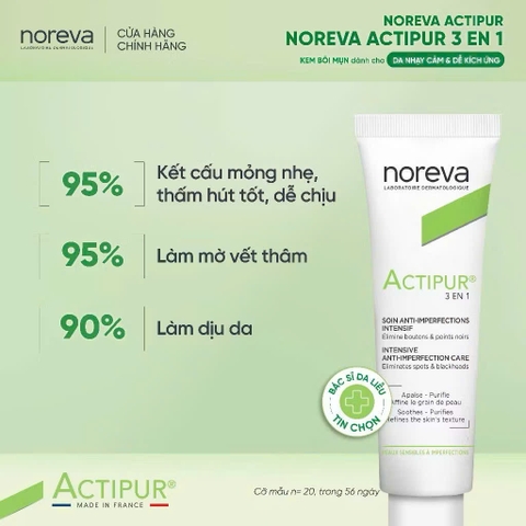 Kem bôi tri mụn Noreva Actipur 3 En 1 30ml