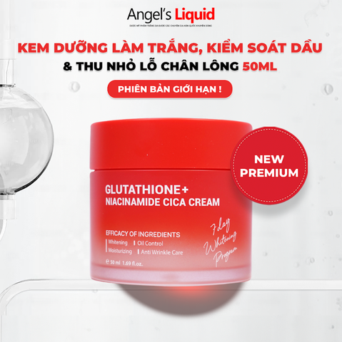 KEM LÀM TRẮNG, KIỂM SOÁT DẦU & THU NHỎ LỖ CHÂN LÔNG ANGEL'S LIQUID GLUTATHIONE PLUS NIACINAMIDE CICA CREAM 50ML