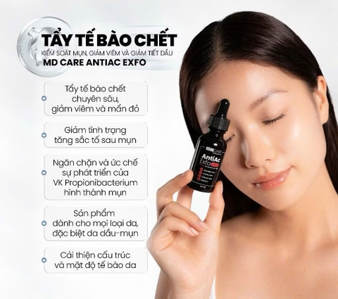 Tẩy Tế Bào Chết Home Peel Kiểm Soát Mụn, Giảm Viêm Và Giảm Tiết Dầu MD CARE AntiAc Exfo 30ml