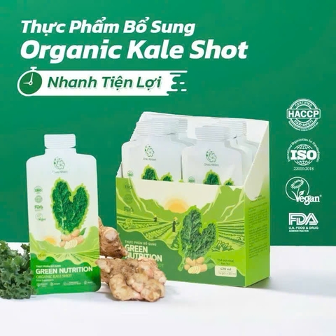 Nước Uống Bổ Sung Organic Kale Shot Châu Nhiên (14 gói x 30ml)