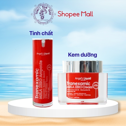 Bộ Sản Phẩm Serum & Kem Dưỡng Cải Thiện Thâm Nám Chuyên Biệt Angel's Liquid Tranexamic Acid Mela Zero