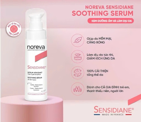Serum dưỡng da và cấp ẩm Noreva Sensidiane Soothing Serum dành cho da nhạy