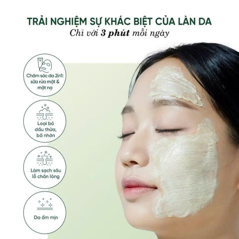 Mặt Nạ Rửa Mặt 2 In 1 Làm Sạch Sâu Cho Da Dầu Mụn Nhạy Cảm Dewdap Cicatea Pore & Sebum Pack Cleanser 150ml