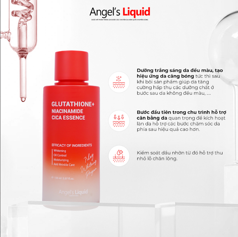 NƯỚC THẦN LÀM TRẮNG, KIỂM SOÁT DẦU & THU NHỎ LỖ CHÂN LÔNG ANGEL'S LIQUID GLUTATHIONE PLUS NIACINAMIDE CICA CREAM 150ML