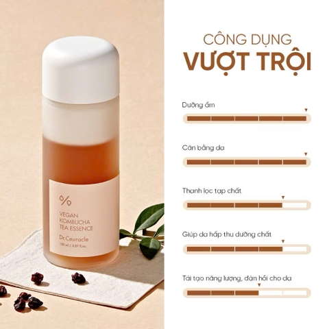 Nước Thần Dưỡng Ẩm Cân Bằng Da 3In1 Dr.Ceuracle Vegan Kombucha Tea Essence 150ml