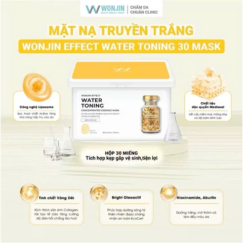 Hộp 30 Mặt Nạ Giúp Dưỡng Da Chuẩn Clinic Mỗi Ngày WonJin Effect Water Toning Mask 350g
