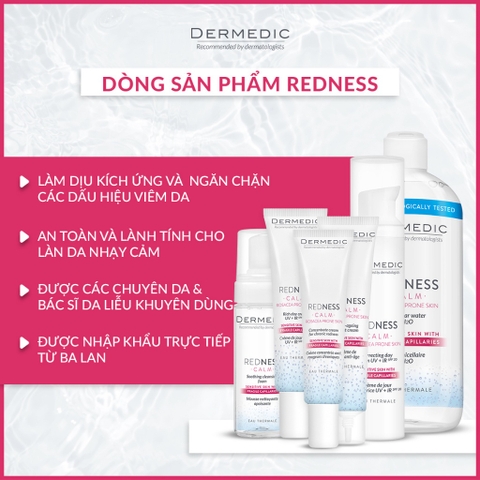 Kem dưỡng phục hồi da mỏng yếu nhạy cảm Dermedic Redness Calm Concentrate Cream For Chronic Diseases 40ml
