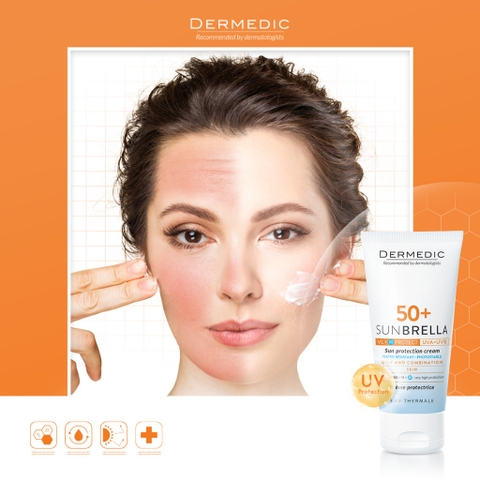 Kem chống nắng dành cho da dầu Dermedic Sunbrella Sun Protection Cream Oily and Combination Skin SPF 50+ (50g)