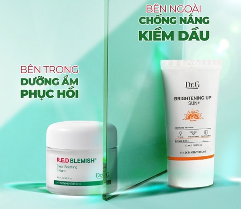 Dr.G Bộ chăm sóc da R.E.D BLEMISH Clear Soothing Cream Bonus Set (Kem 70ml + KCN 20ml)