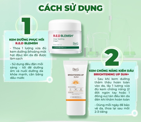 Dr.G Bộ chăm sóc da R.E.D BLEMISH Clear Soothing Cream Bonus Set (Kem 70ml + KCN 20ml)