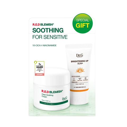 Dr.G Bộ chăm sóc da R.E.D BLEMISH Clear Soothing Cream Bonus Set (Kem 70ml + KCN 20ml)