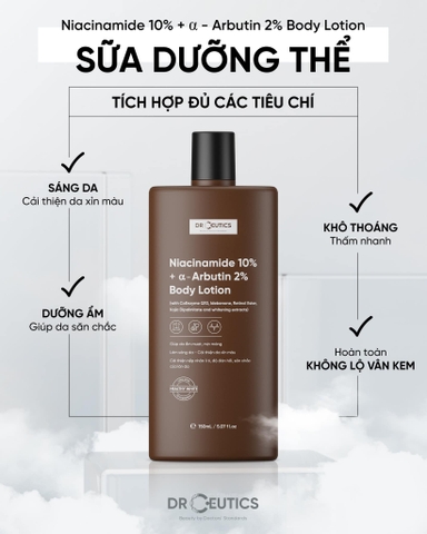 Dưỡng Thể Trắng Da Giúp Da Luôn Mềm Mịn Drceutics Body Lotion 150ML