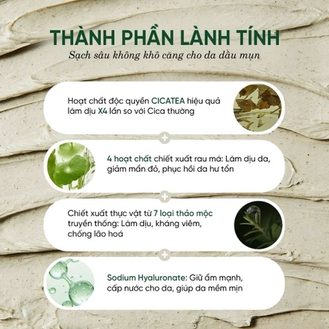 Mặt Nạ Rửa Mặt 2 In 1 Làm Sạch Sâu Cho Da Dầu Mụn Nhạy Cảm Dewdap Cicatea Pore & Sebum Pack Cleanser 150ml