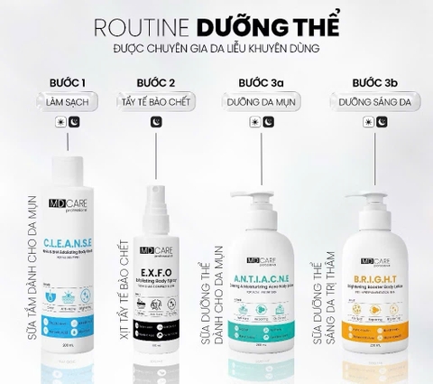 Xịt Tẩy Tế Bào Chết Toàn Thân AHAs & BHA MD CARE Exfoliating Body Spray 100ml