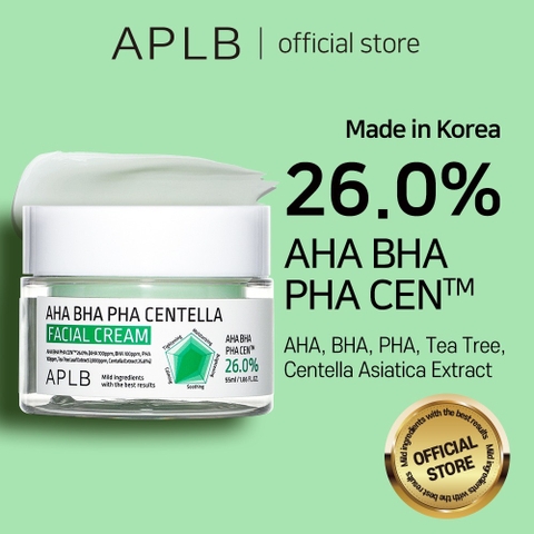 Kem Dưỡng Ẩm Giảm Mụn Dịu Da APLB AHA BHA PHA Centella Facial Cream 55ml