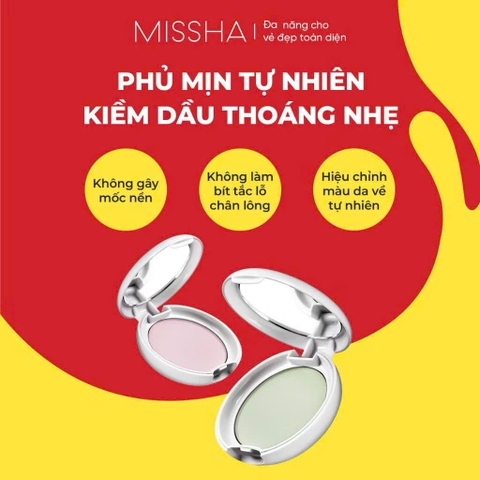 Missha Phấn Phủ Airy Pot Pressed Powder 5g - Kiềm Dầu, Lâu Trôi, Mịn Lì