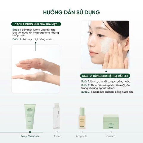 Mặt Nạ Rửa Mặt 2 In 1 Làm Sạch Sâu Cho Da Dầu Mụn Nhạy Cảm Dewdap Cicatea Pore & Sebum Pack Cleanser 150ml