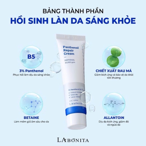 Kem Dưỡng Phục Hồi Vital Panthenol Repair Cream La Bonita 50ML
