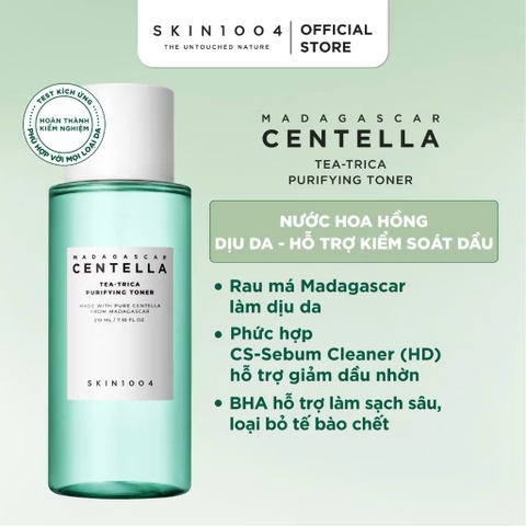 Nước hoa hồng kiểm soát dầu SKIN1004 Madagascar Centella Tea-Trica Purifying Toner 210ml