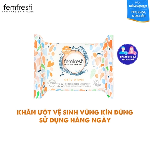 Khăn giấy ướt vệ sinh vùng kín phụ nữ cao cấp Femfresh Wipes