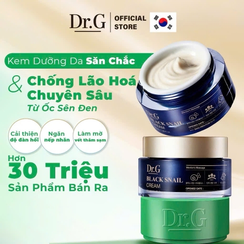 Kem Dưỡng Da Săn Chắc Ngừa Lão Hóa Chuyên Sâu Dr.G Black Snail Cream 50ml Chứa Tinh Chất Ốc Sên Đen Và Keo Ong