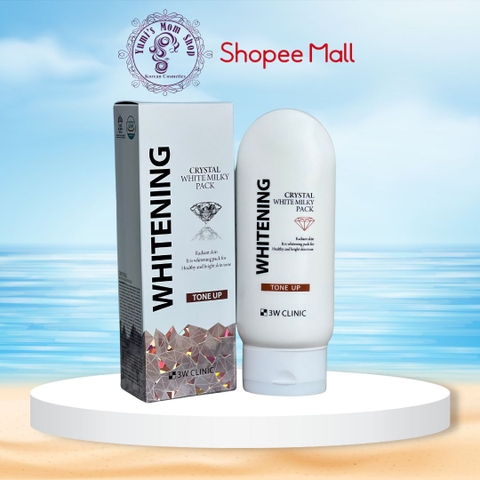 Kem Ủ Trắng 3W Clinic Whitening Crystal White Milky Pack Tone Up 200ml