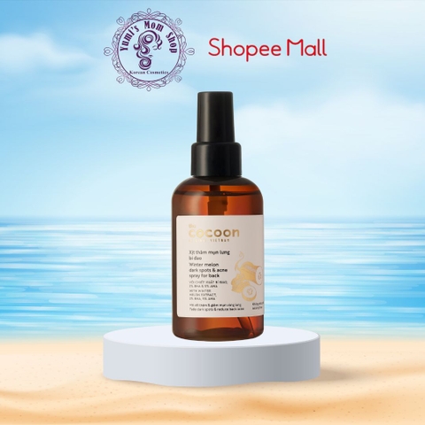Xịt trị thâm mụn lưng Cocoon Chiết Xuất Bí Đao Winter Melon Dark Spots & Acne Spray For Back 140ml