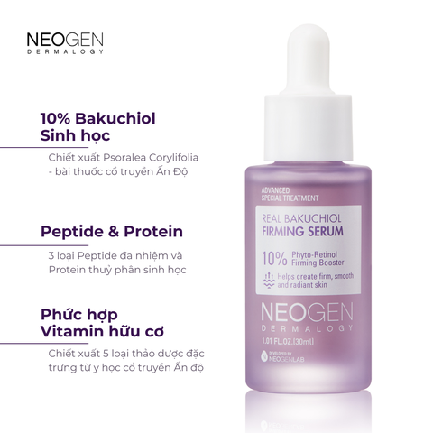 Serum 10% Bakuchiol Sinh Học Chống Lão Hoá Mờ Nếp Nhăn Neogen Dermalogy Real Bakuchiol Firming Serum 30ml