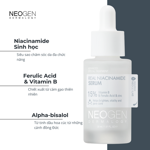 Serum 15% Niacinamide Sinh Học - Kiềm Dầu, Giảm Mụn - Neogen Dermalogy Real Niacinamide Firming Serum
