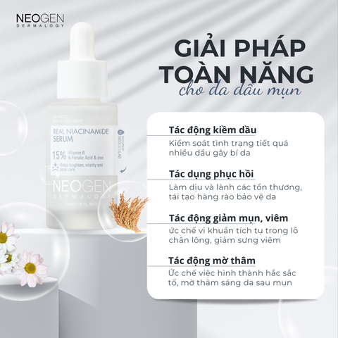 Serum 15% Niacinamide Sinh Học - Kiềm Dầu, Giảm Mụn - Neogen Dermalogy Real Niacinamide Firming Serum