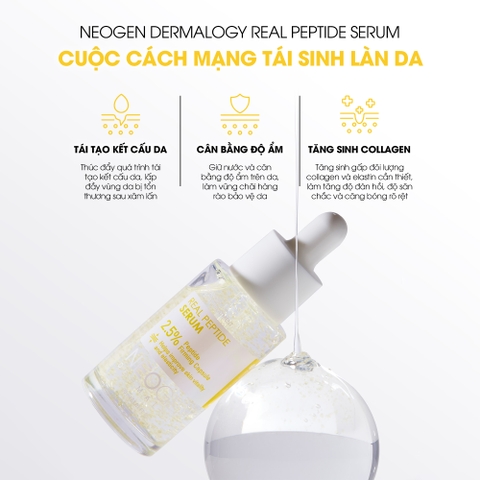 Serum Phục Hồi Trẻ Hoá Da 2,5% Peptide Sinh Học Neogen Dermalogy Real Peptide Serum 30ml