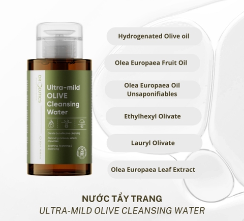 Nước Tẩy Trang Drceutics Ultra-mild OLIVE Cleansing Water Cho Mọi Loại Da, Da Nhạy Cảm (310ml, 500ml)
