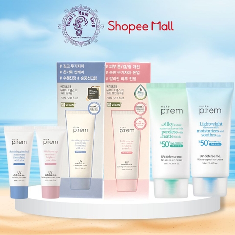 Kem Chống Nắng Vật Lý, Hoá Học Nâng Tone, Kiềm Dầu Make P:rem UV Defense Me SPF50+ PA++++