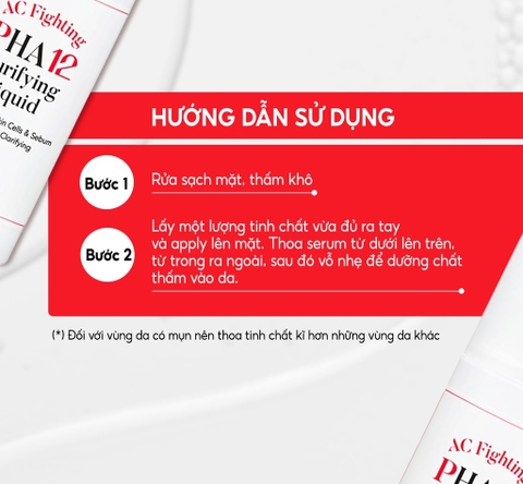 Tinh Chất Giảm Mụn, Mờ Thâm, Làm Sạch Tế Bào Chết 12% PHA + 4,75% Tiam AC Fighting PHA 12 Purifying Liquid