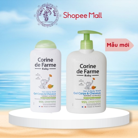 Gel gội và tắm cho bé Corine de Farme Hair & Body Wash 250ml/500ml