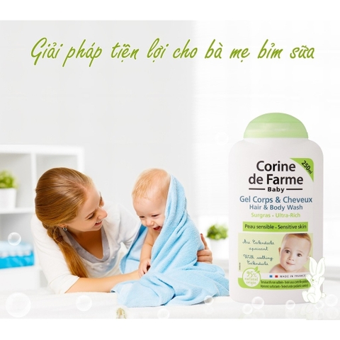 Gel gội và tắm cho bé Corine de Farme Hair & Body Wash 250ml/500ml