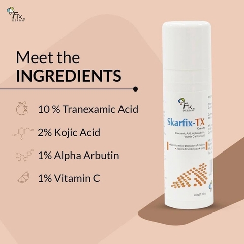 Kem Fixderma Skarfix-TX Cream hỗ trợ làm mờ vết thâm, vết nám, tàn nhang 15g/30g
