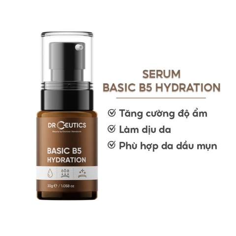 Serum DrCeutics Tinh Chất Dưỡng Cấp Ẩm, Làm Dịu Da Cho Da Dầu Mụn DrCeutics Basic B5 Hydration 30g