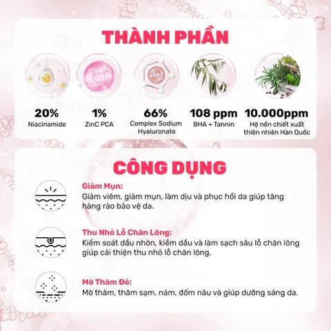 Tinh chất Derladie Laboratoire Pore Tightening Ampoule Niacinamide 20% + Zic PCA 1% 30ml