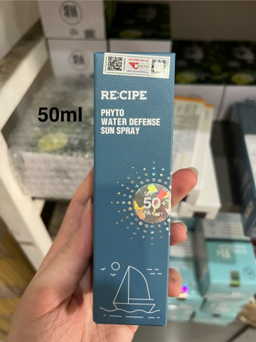 Xịt Chống Nắng Recipe Phyto Water Defense Sun Spray Chống Nắng, Không Trôi 180ml