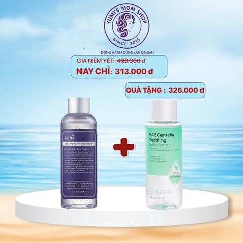 Combo toner Dear Klairs  180ml tặng 1 chai toner Freska 210ml