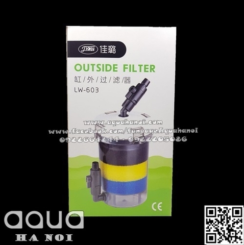 Lọc phụ Jialu EW 603 - Lọc thùng ngoài làm sạch nước hồ cá cảnh thủy sinh - Lọc phụ không máy bơm - Vỏ trong suốt dễ theo dõi vệ sinh