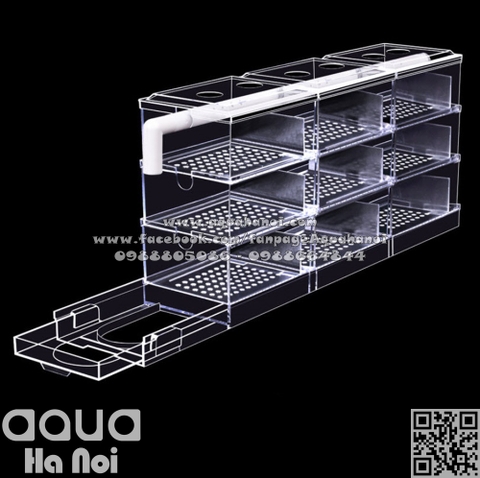 Bộ lọc dàn mưa mica 3 tầng 9 khay dài 60cm - dễ dàng tháo lắp vệ sinh