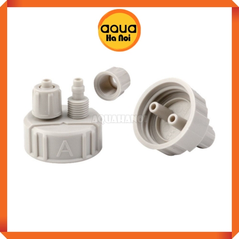 Nắp ấp ARTEMIA- Dụng cụ ấp nở ARTEMIA - nắp bình CO2 tự chế 2 đầu, có ren vặn