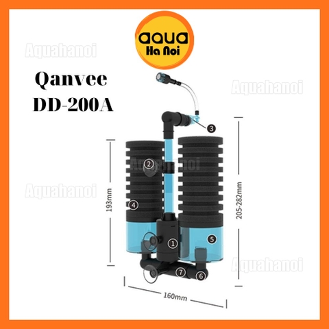 Lọc vi sinh Qanvee DD-200A - Có sẵn máy bơm và khay chứa VLL