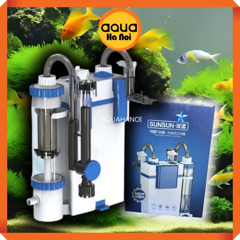Lọc treo SUNSUN YBF 500 - (Không có VLL) - Lọc tách phân, Lắng cặn, Xả đáy - Máy lọc nước hồ cá thủy sinh tích hợp hút váng