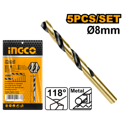 Mũi Khoan Kim Loại HSS 5 Chi Tiết 8.0mm INGCO DBT1100803
