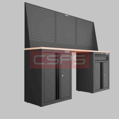 Tủ Dụng Cụ CSPS 183cm 2 Tủ Đen Đỏ Chuyên Nghiệp